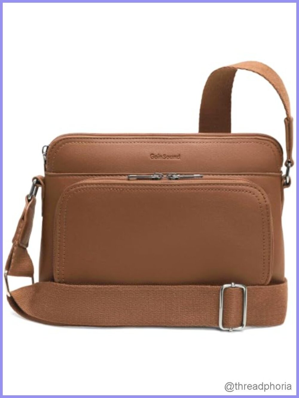 Vegan Leather Crossbody Purse with Built-in Wallet, RFID Blocking, Adjustable